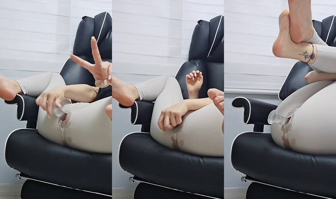 레깅스에 구멍뚫고 자위하다 경련 일으키는 아람이
