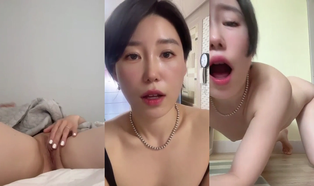 칼단발의 한국 미씨녀 외로움에 사무친 자위 모음