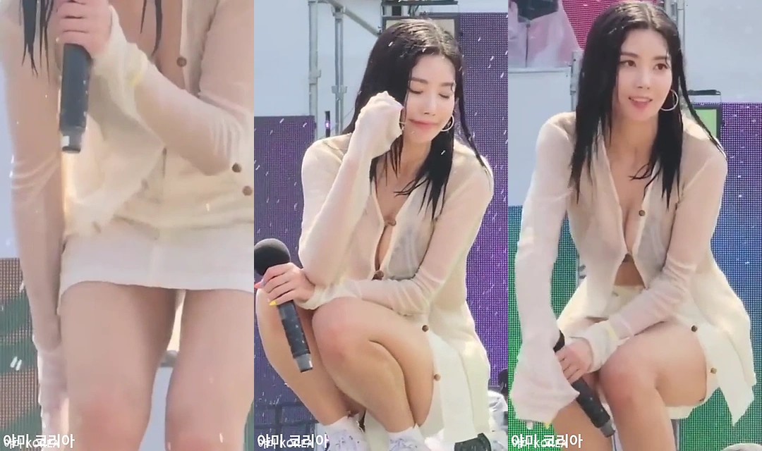 워터밤 여신 권은비 노브라 한손에는 넘칠것만같은 거대한 젖가슴 꼭노