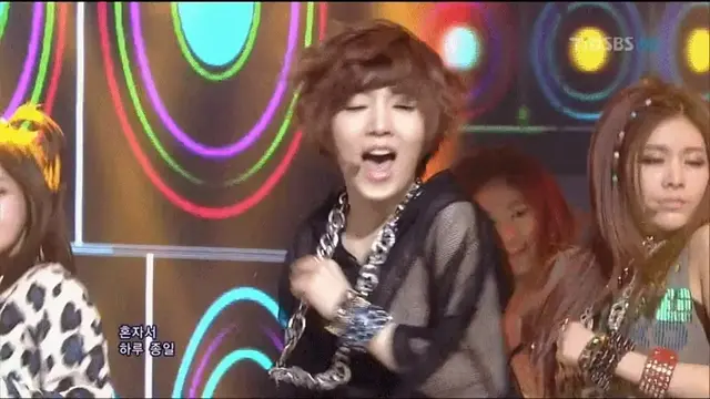 티아라 화영 공중파 음악방송 노브라 꼭노