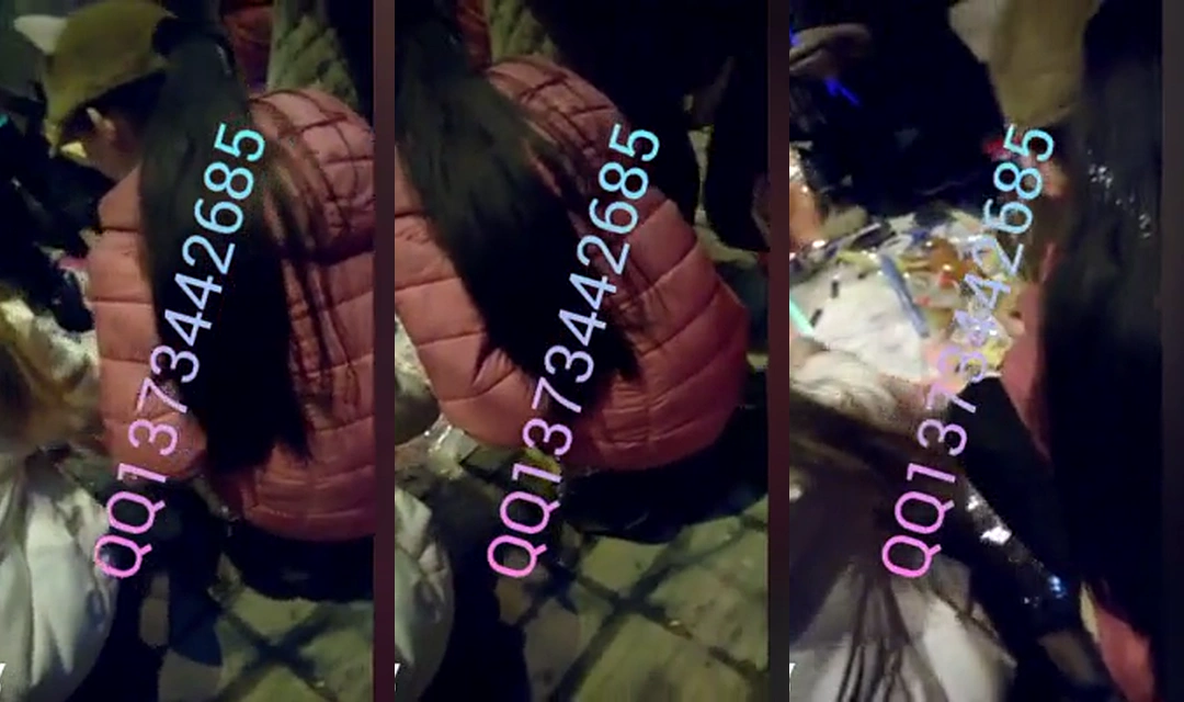 어메이징차이나 길거리 상점에서 물건 보고 있는 여자머리에다가 싸버리네..