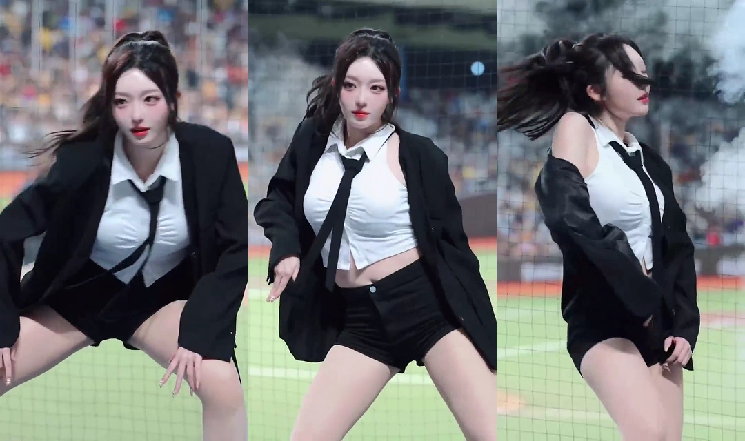 치어리더 권희원 러브샷 주름 흰셔츠
